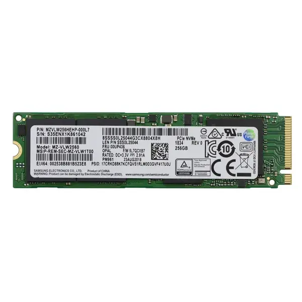 MZ-VLW2560 Samsung PM961 Series 256GB Triple-Level Cell PCI-Express 3.0 x4 NVMe M.2 2280 Solid State Drive