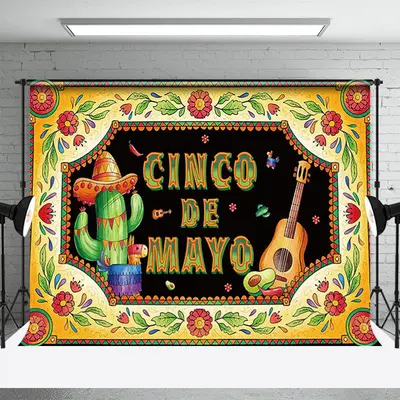 Cinco De Mayo Floral Mexican Childrens Day Backdrops - Aperturee
