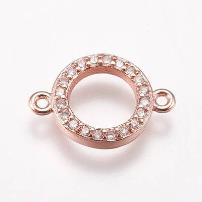 Brass Micro Pave Cubic Zirconia Links