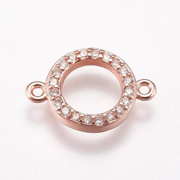 Brass Micro Pave Cubic Zirconia Links
