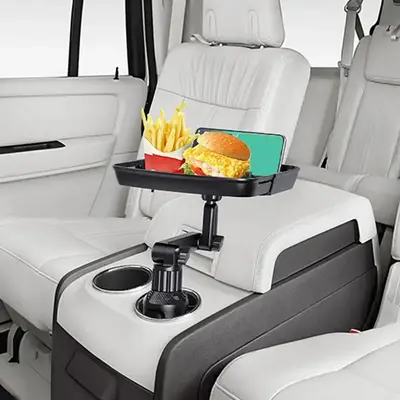 360° Rotatable Car Holder, Car Cup Holder, Multifunctional Car Cup Holder, Small Table Stand for Beverage and Food, Vehicle...