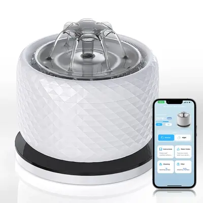 DCIOGAT Cat Water Fountain with App Control, 118oz/3.5L Smart Cat Water Dispenser with Stainless Steel Lid, Wireless Pump, Ul...