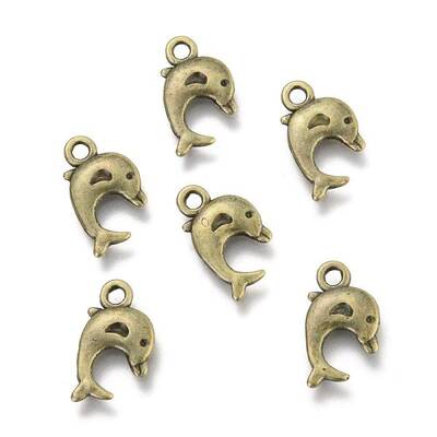 Dolphin Tibetan Style Alloy Pendants