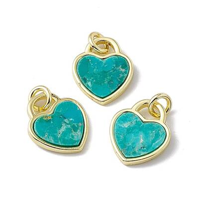 Natural Turquoise Heart Charms
