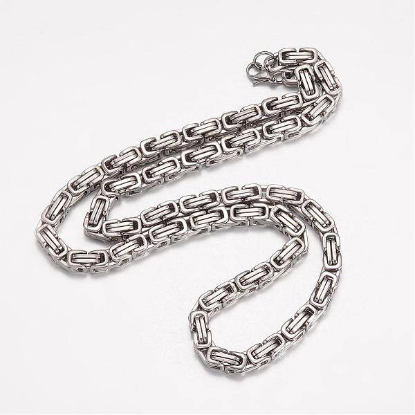 Non-Tarnish 201 Stainless Steel Byzantine Chain Necklaces