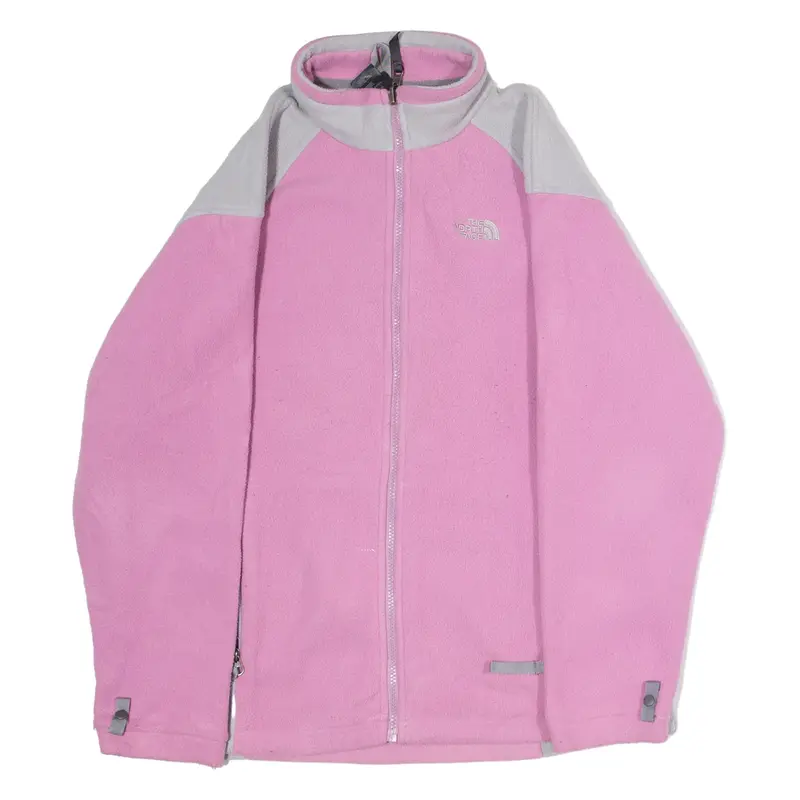 THE NORTH FACE Girls Fleece Jacket Pink Colourblock XL