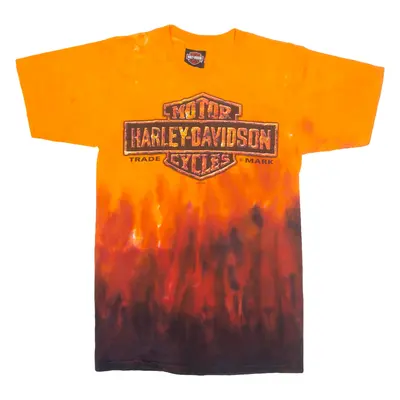 HARLEY DAVIDSON Daytona Beach Florida Mens Biker T-Shirt Orange USA S
