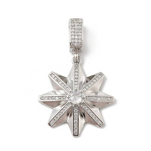 Brass Micro Pave Cubic Zirconia Pendants