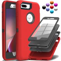 Shockproof Case For iPhone 7 7Plus 8 8 Plus 6 6 Plus SE 2nd Gen 2020 SE 3rd 2023 - Heavy Duty Rugged Cover - With Built In Sc...