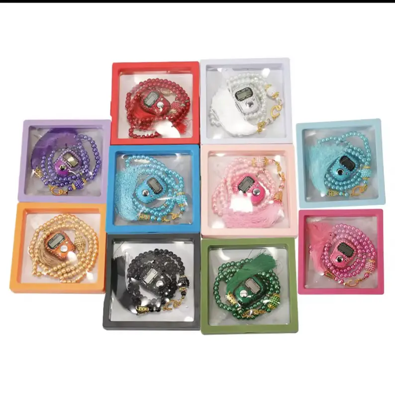 Tashbeeh, tasbih muslim gift set with digital counter, 2 Pieces Gift for Ramadan & Eid & Mevlüt (Pink) İhvan