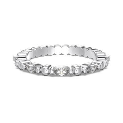 Rhodium Plated 925 Sterling Silver Micro Pave Cubic Zirconia Finger Rings for Women