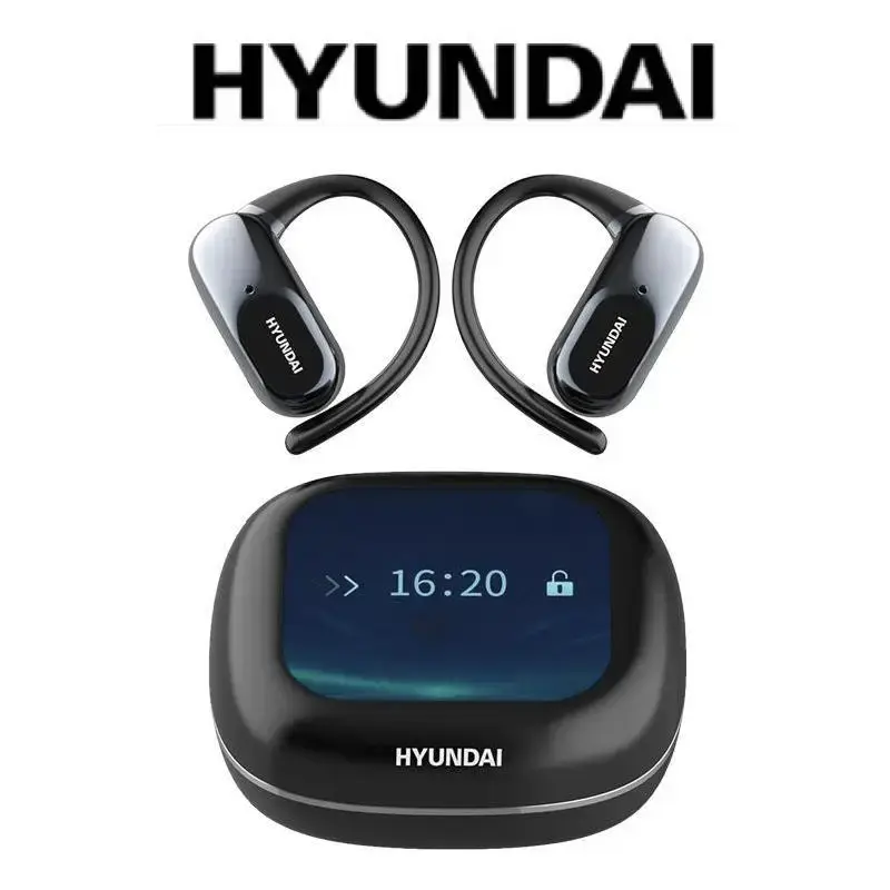 HYUNDAI OpenAir Ultra  Full-Color Touch Display Multifunctional Earbuds HFI Spatial Sound & ENC Call Noise Cancellation Heads...