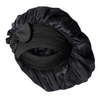 Silk Bonnet for Sleeping Women Satin Bonnet Double Layer Satin Lined Hair Bonnet with Tie Band Curly Hair