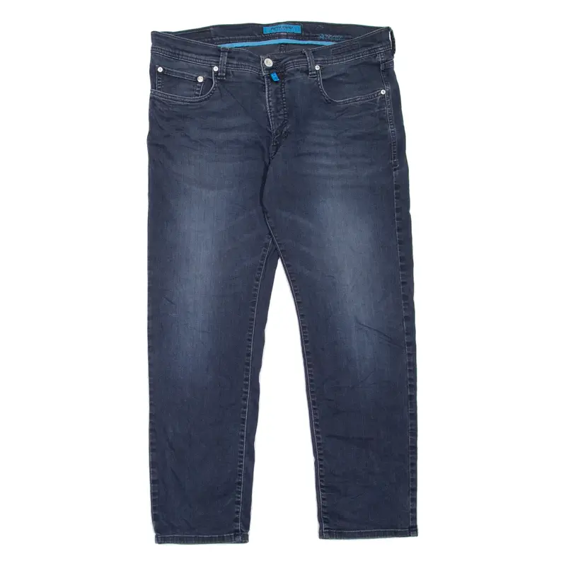 PIERRE CARDIN Lyon Mens Jeans Blue Regular Straight Stone Wash W38 L30