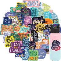 Motivational Letter Sticker, 50pcs/set Positive Affirmation Vinyl Quote Sticker, Decorative Sticker for Water Bottle, Laptop,...