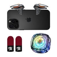 Mobile Controller 6 Fingers Mobile Game Trigger for iPhone & Android, Finger Sleeves, RGB Phone Cooler, Gatillos Para Celular...