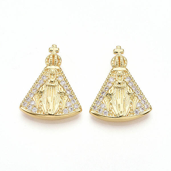 Brass Micro Pave Clear Cubic Zirconia Pendants