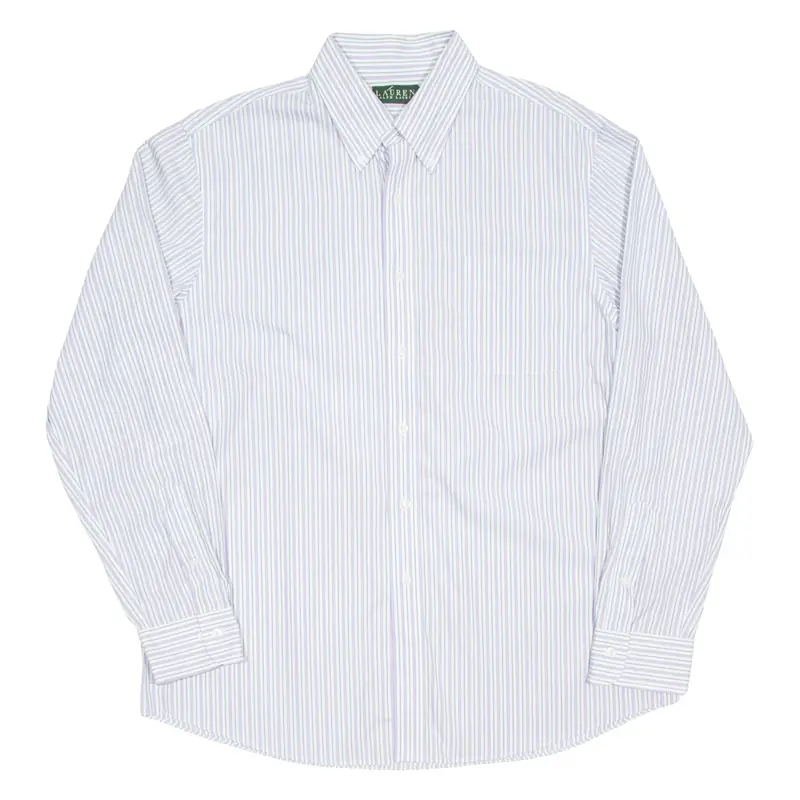 LAUREN RALPH LAUREN Mens Shirt Purple Striped Long Sleeve XL