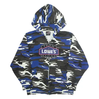 CHASE AUTHENTICS Team Lowe's Racing Mens Blue Hoodie Full Zip USA L