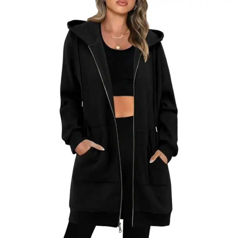 ONLYSHE Women's Zip Up Hoodies Oversized Fleece Long Sleeve Sweatshirts Casual Fall Jacket Coat with Pocket(S-3XL)