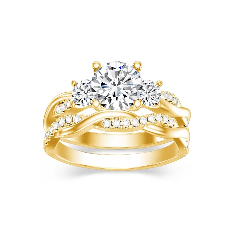 10K White Gold 1 CT Moissanite Bridal Set