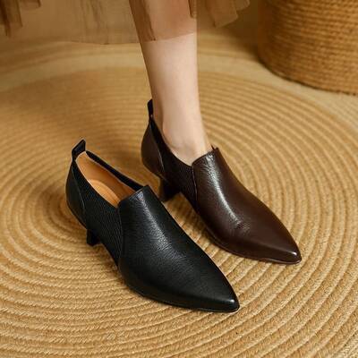 CHIKO Belisma Pointy Toe Chunky Heels Loafers Shoes