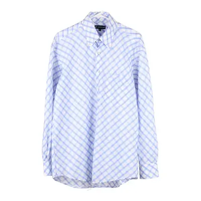 First American Patterned Shirt - Large Blue Viscose Blend