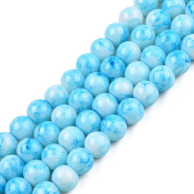 Spray Painted Glass Bead Strands