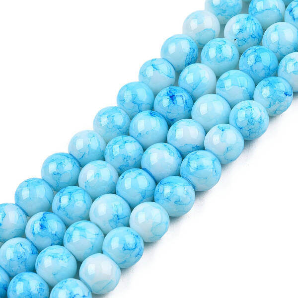 Spray Painted Glass Bead Strands
