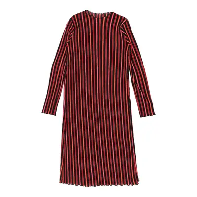 Unbranded Striped Midi Dress - Medium Red Cotton