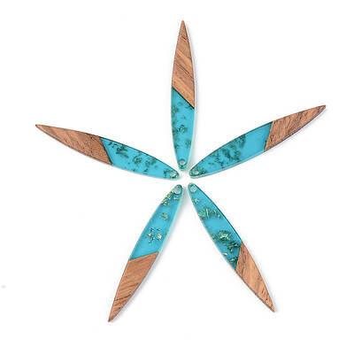 Transparent Resin & Walnut Wood Pendants