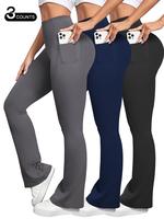 Women's Solid Pocket Leggings, Casual Comfortable Tight-fitting Trousers for Daily Wear, Leggings for Women, Workout Clothes,...
