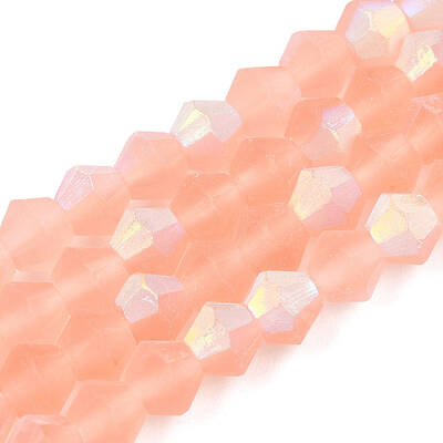 Imitate Austrian Crystal Bicone Frosted Glass Beads Strands