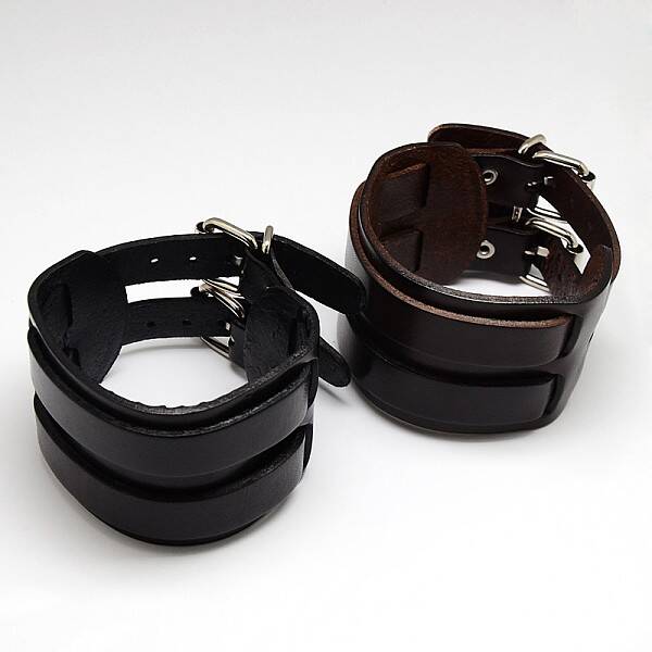 Trendy Retro Unisex Punk Rock Style Wide Leather Cord Wristband Bracelets