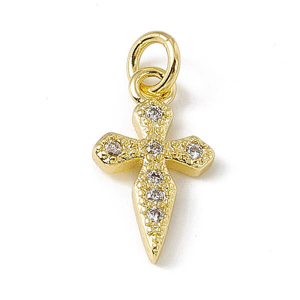 Brass Micro Pave Cubic Zirconia Charms