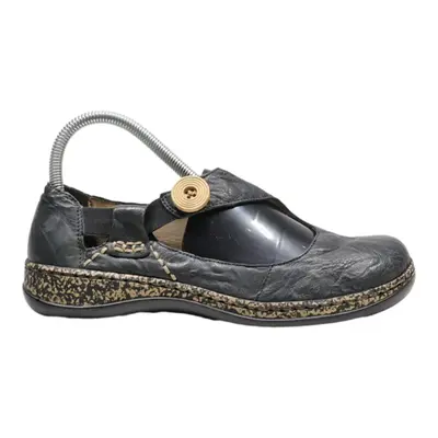 RIEKER Mary Jane Pump Shoes Black Leather Womens UK 4