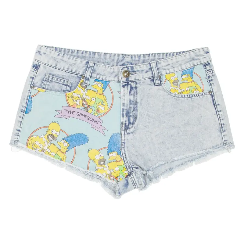 THE SIMPSONS Cut-Off Womens Denim Shorts Blue M W32