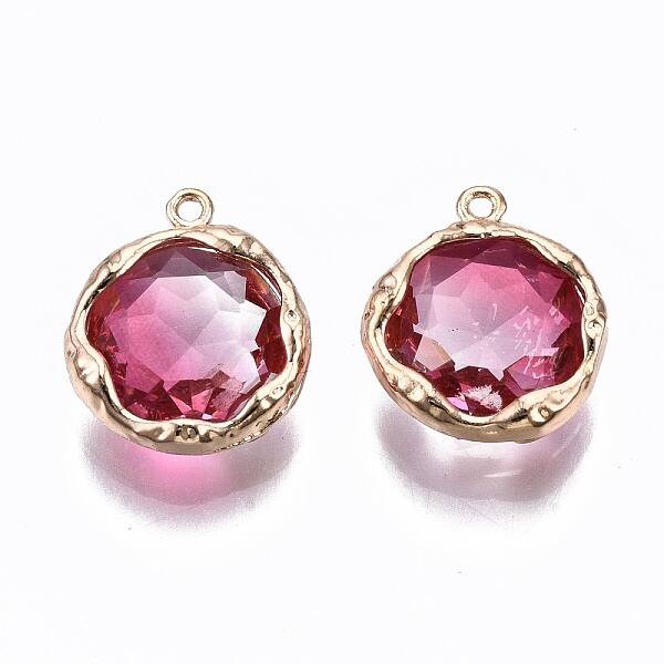 Two-Tone Faceted Glass Charms
