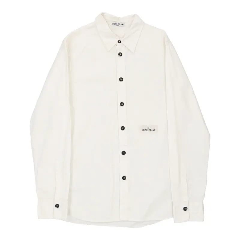 Age 13-14 Stone Island Shirt - Medium White Cotton