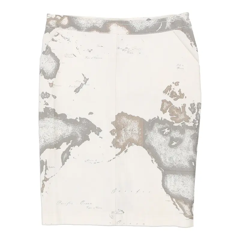 1A Classe Graphic Midi Skirt - 32W UK 12 White Cotton