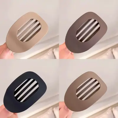 4pcs Solid Color Flat Hair Clips Set-Minimalist Acrylic Barrettes for Women,Strong Hold Claw Clips for Thick or Thin Hair | E...