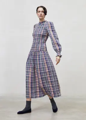 Women checked midi dress | Size: S