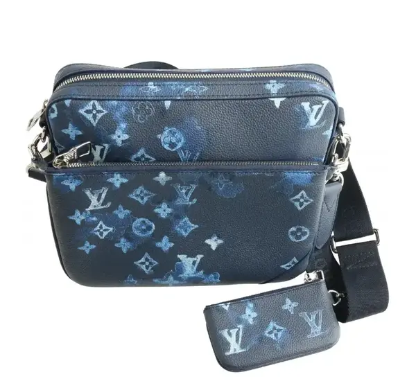 Pre-owned Louis Vuitton Coated Canvas Crossbody Bags Monogram Ink Watercolor Trio Messenger