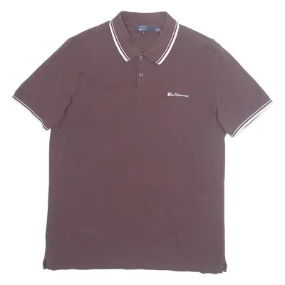 BEN SHERMAN Mens Polo Shirt Brown M