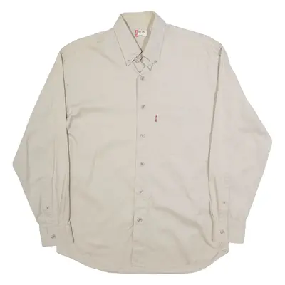 LEVI'S Mens Plain Shirt Beige Long Sleeve M