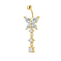 KOPERIN Belly Rings-Waist Chain Set for Women Double Waist Chain-Piercing Clip on Belly Button Rings Stainless Steel Belly Bu...