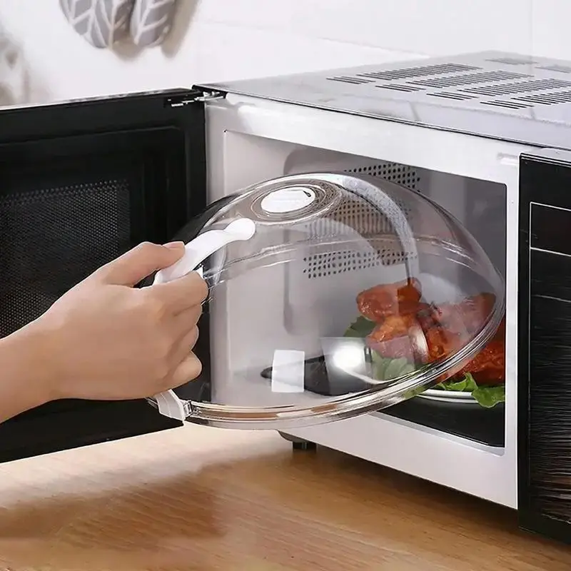 Microwave Splatter Cover with Handle, 1 Count Reusable Microwave Food Cover, Kitchen Appliance Parts for Home Use, Kitchen Es...