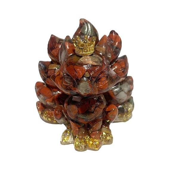 9-Tailed Fox Red Jasper Display Decorations