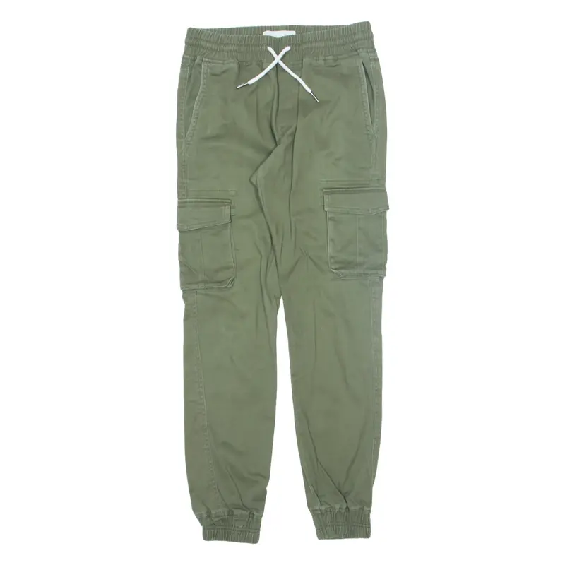 PIER ONE Cargo Jogger Trousers Green Relaxed Tapered Mens W26 L28