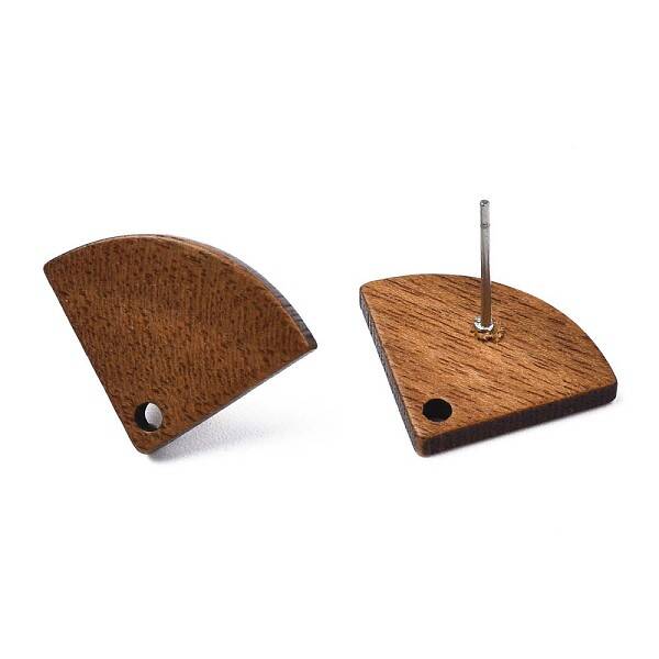 Walnut Wood Stud Earring Findings